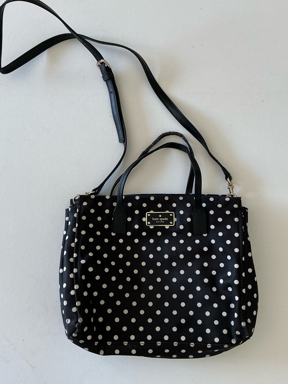 Kate Spade New York Black & White Polka Dot Nylon Crossbody